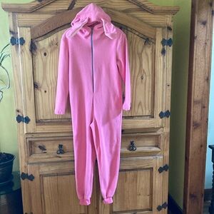 Boys Fortnite pink rabbit 1 piece pajamas costume size L (10/12)